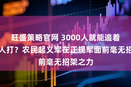 旺盛策略官网 3000人就能追着数十万人打？农民起义军在正规军面前毫无招架之力